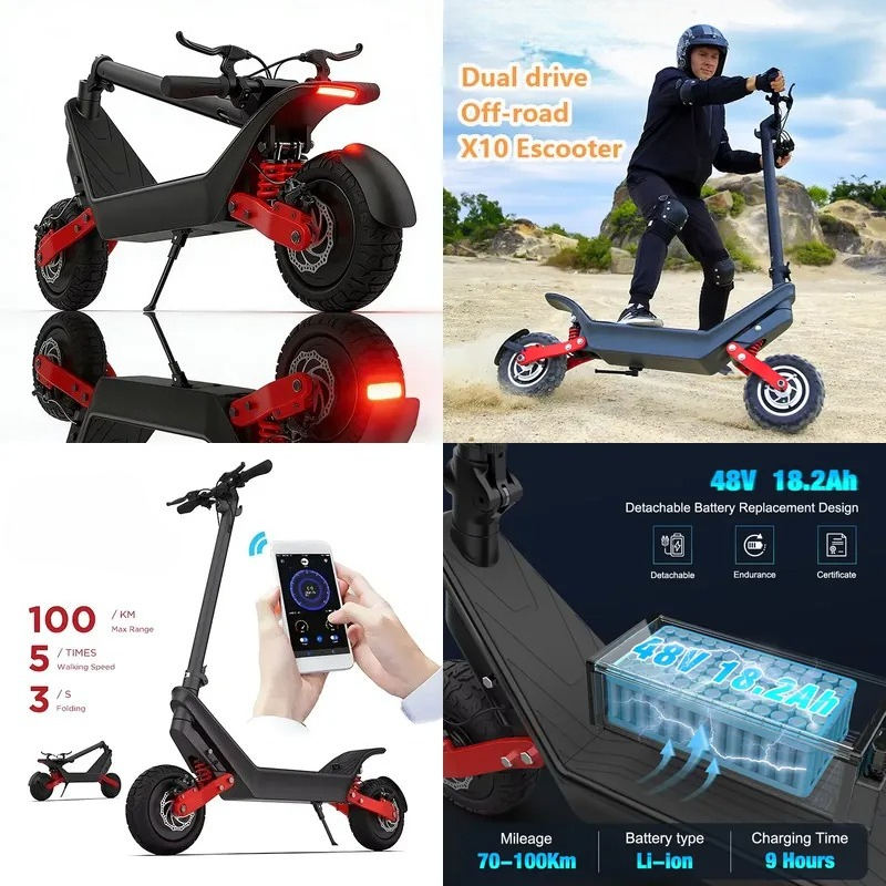 Мощный электросамокат X10 с дв – обзор и цена Electric Scooter Adults