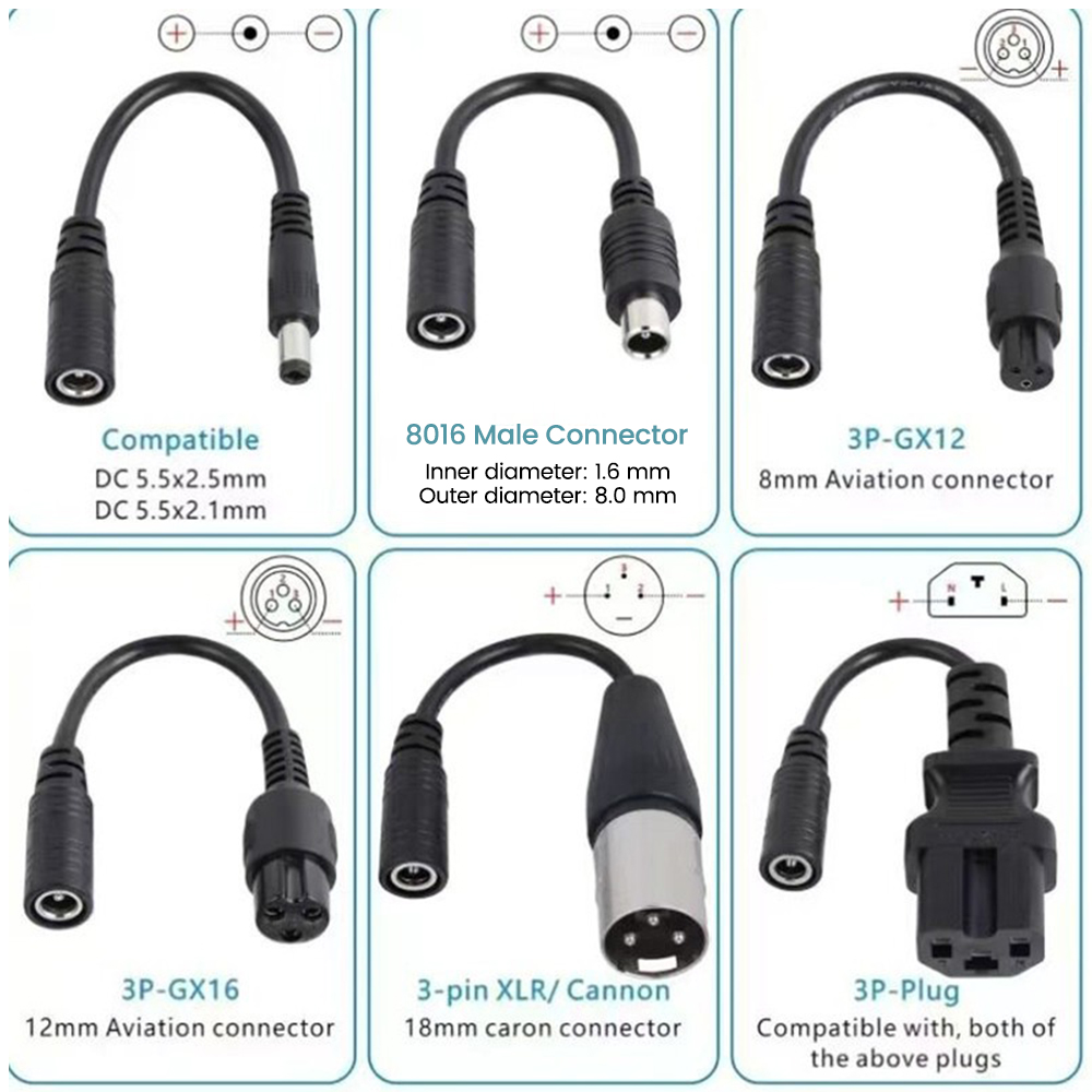 Кабель-адаптер DC5.5MM на M12/ – обзор и цена Electric Scooter Charger