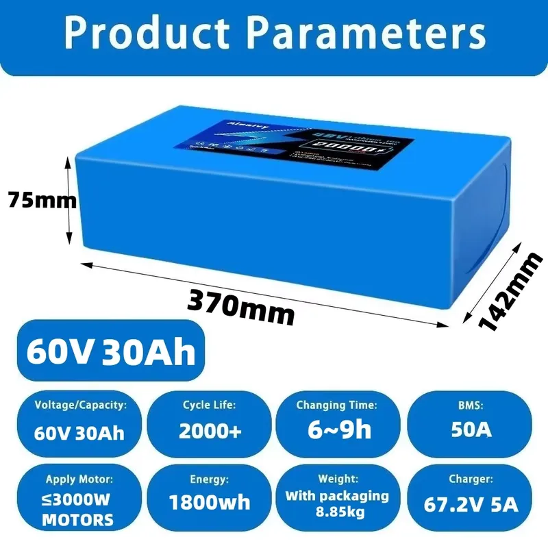 Литиевая батарея 60В 20Ач 30Ач – обзор и цена 60V 30Ah 21700 Battery Pack