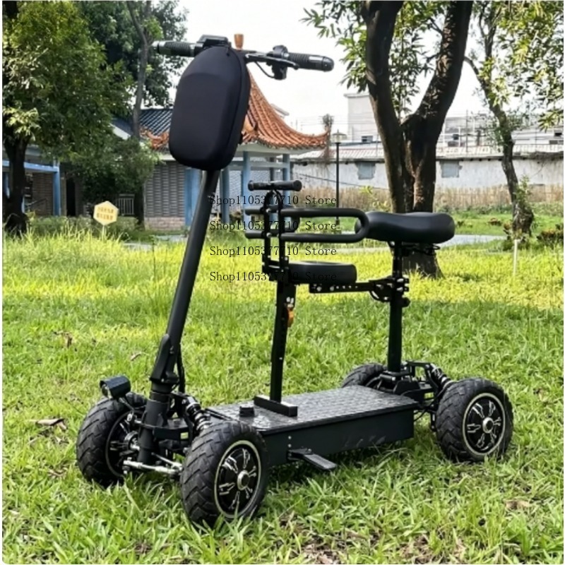 Электрический четырехколесный  – обзор и цена Folding Electric Scooter